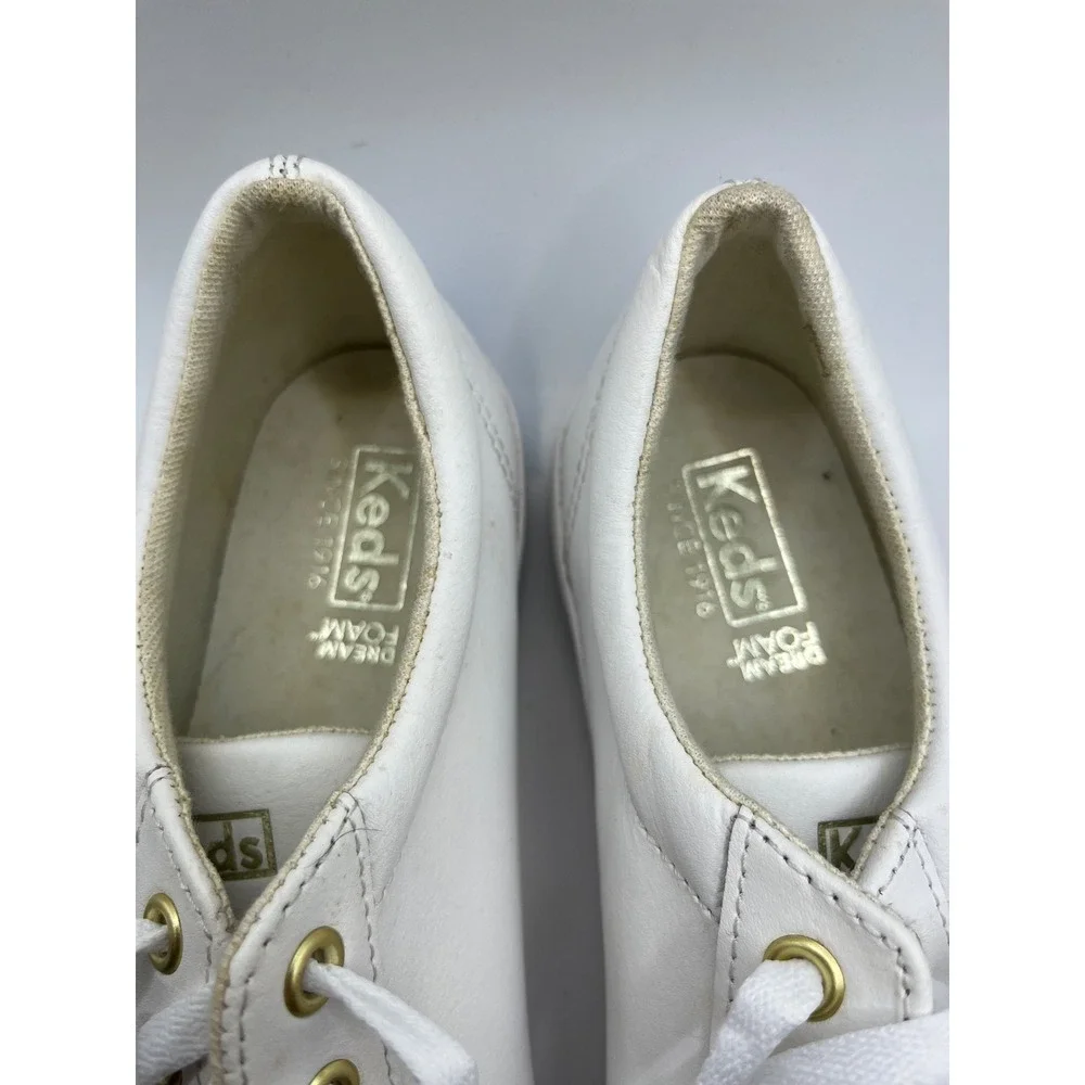 Keds Women's White‎ Leather Dream Foam Sneakers Comfort Low Top Shoes